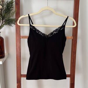 Black Lace-Trim padded tank